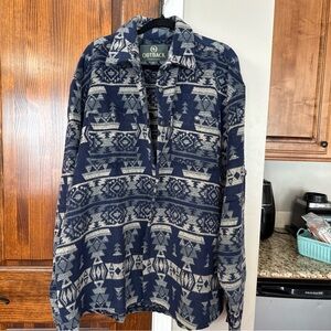 Outback Navy and Gray Patterned Shirt Jacket